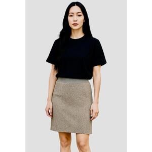 PHILOSOPHY di Alberta Ferretti Beaded Cotton Knit Skirt $550 Grey US-4 IT-40